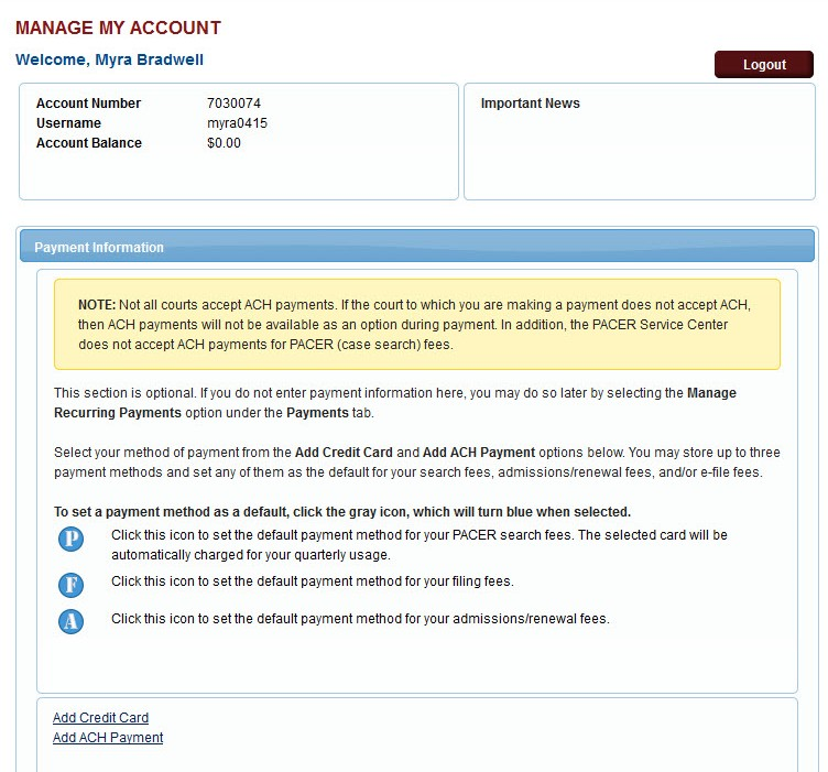 Register for efiling Privileges